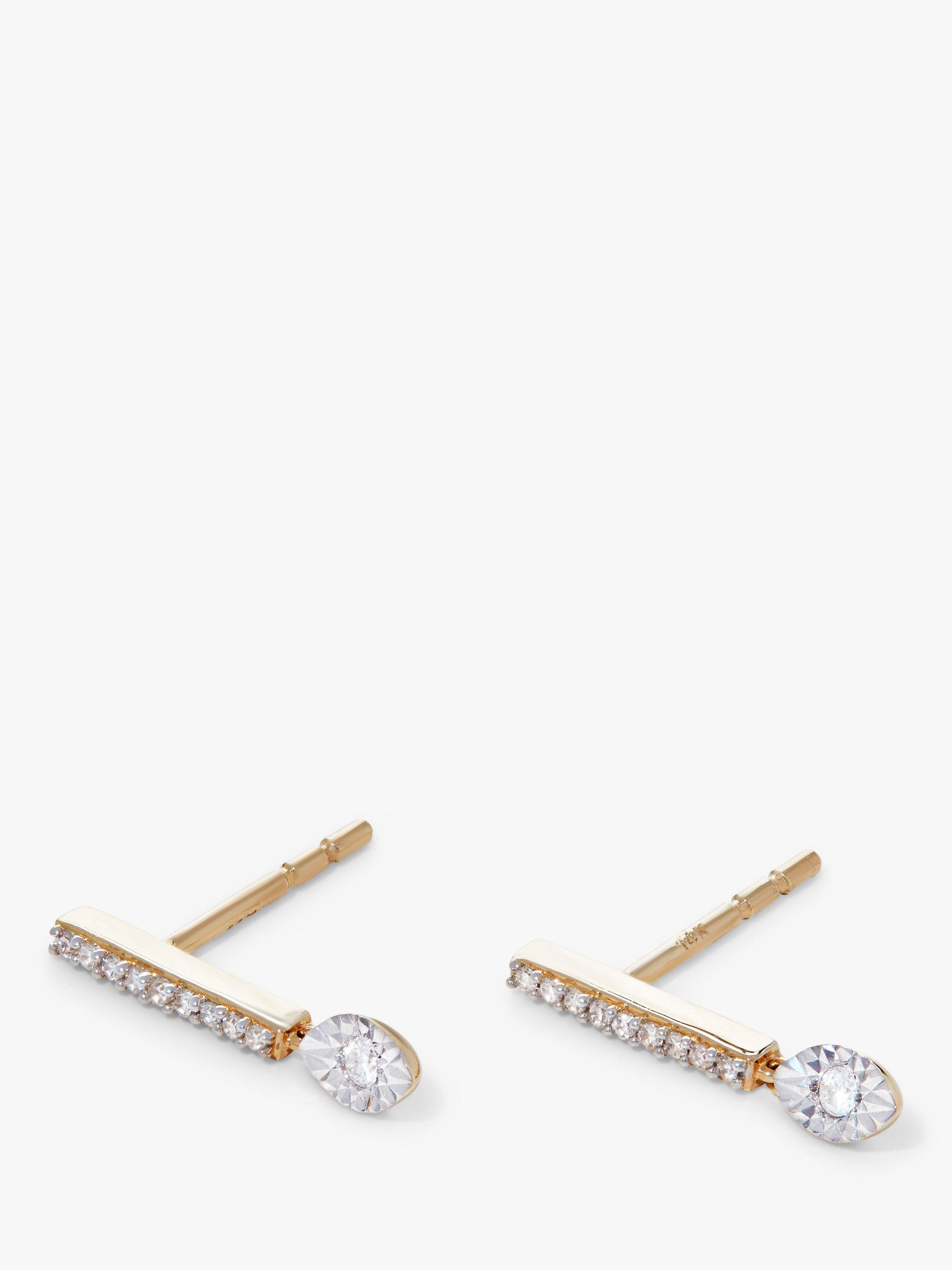Product image 2 of 4, which shows Monica Vinader 14ct Gold Diamond Stud Earrings