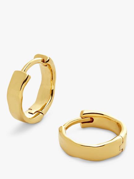 Monica Vinader MV Siren™ Muse Wave Huggie Earrings, Gold, Gold
