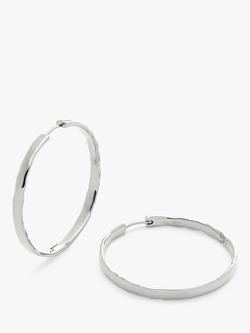 Monica Vinader MV Siren™ Muse Wave Large Hoop Earrings, Silver, Silver