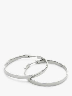 Monica Vinader MV Siren™ Muse Wave Large Hoop Earrings, Silver - view 2, Silver