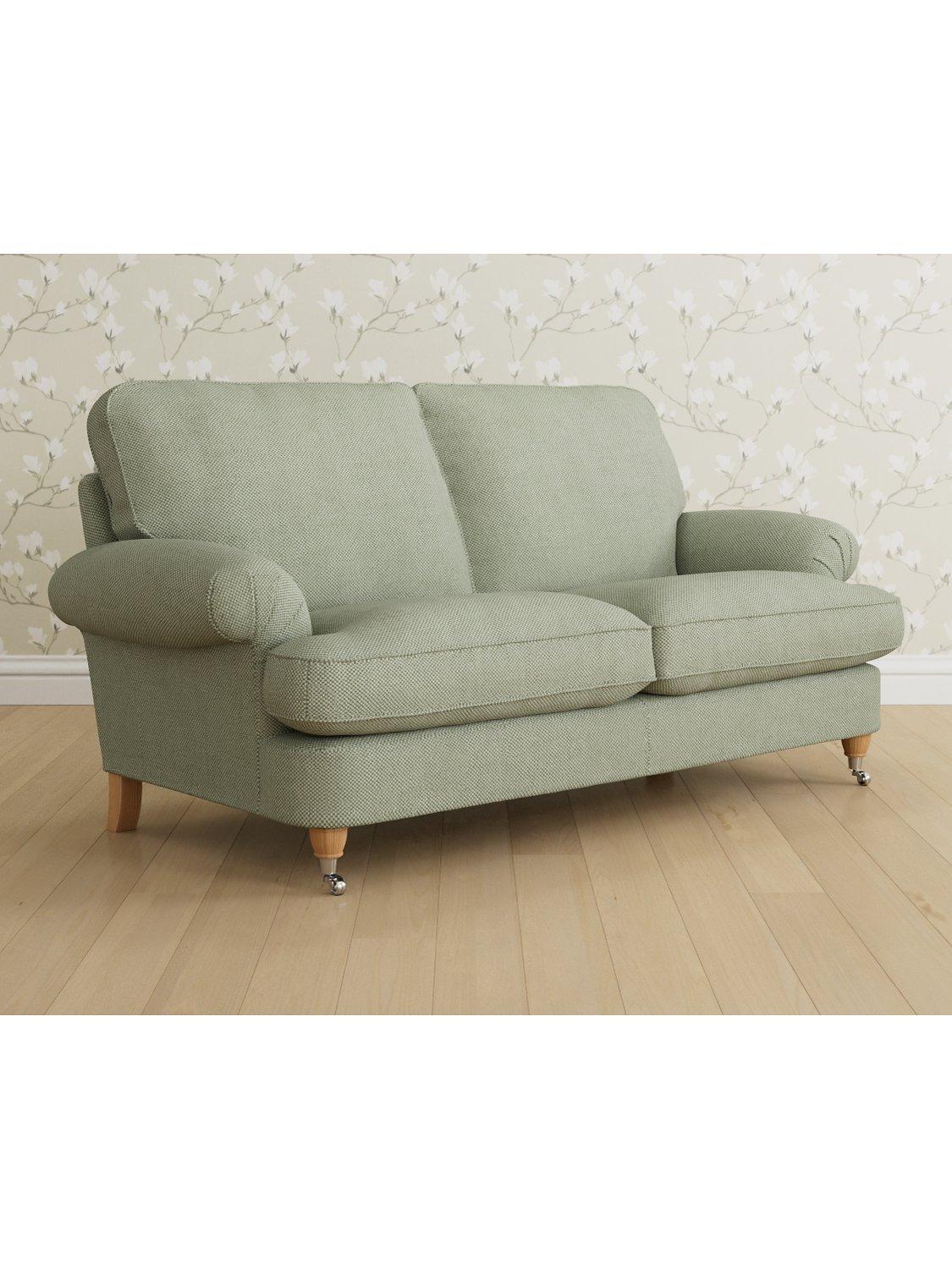 Beaumaris Range, Laura Ashley Beaumaris Medium 2 Seater Sofa, Oak Leg, Anneliese Sage