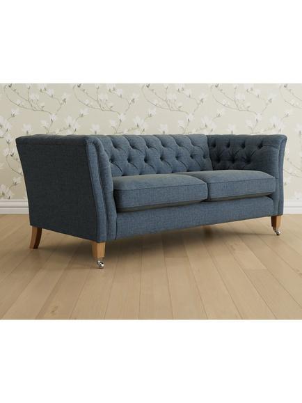 Laura Ashley Chatsworth Medium 2 Seater Sofa, Oak Leg, Orla Seaspray