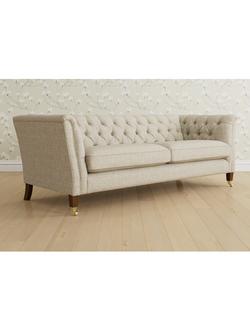 Laura Ashley Chatsworth Grand 4 Seater Sofa, Teak Leg, Bainton Natural