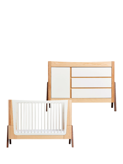 Gaia Baby Hera Cotbed and Dresser Bundle, Natural/White
