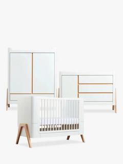 Gaia Baby Hera Cotbed, Wardrobe and Dresser Bundle, White