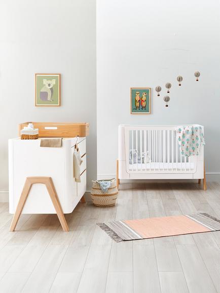 Gaia Baby Hera Cotbed, Wardrobe and Dresser Bundle - view 2, White