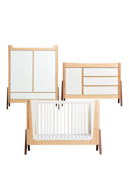 Gaia Baby Hera Cotbed, Wardrobe and Dresser Bundle, Natural