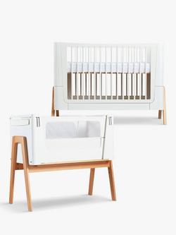 Gaia Baby Hera Cotbed and Bedside Crib Set, White/Natural