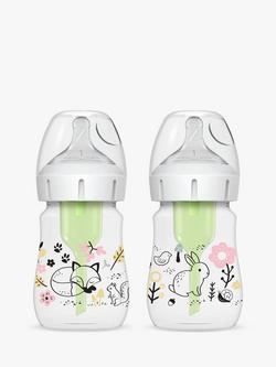 Dr Brown’s Anti-Colic Options+ Woodland Baby Bottle, Pack of 2, 150ml, Woodland