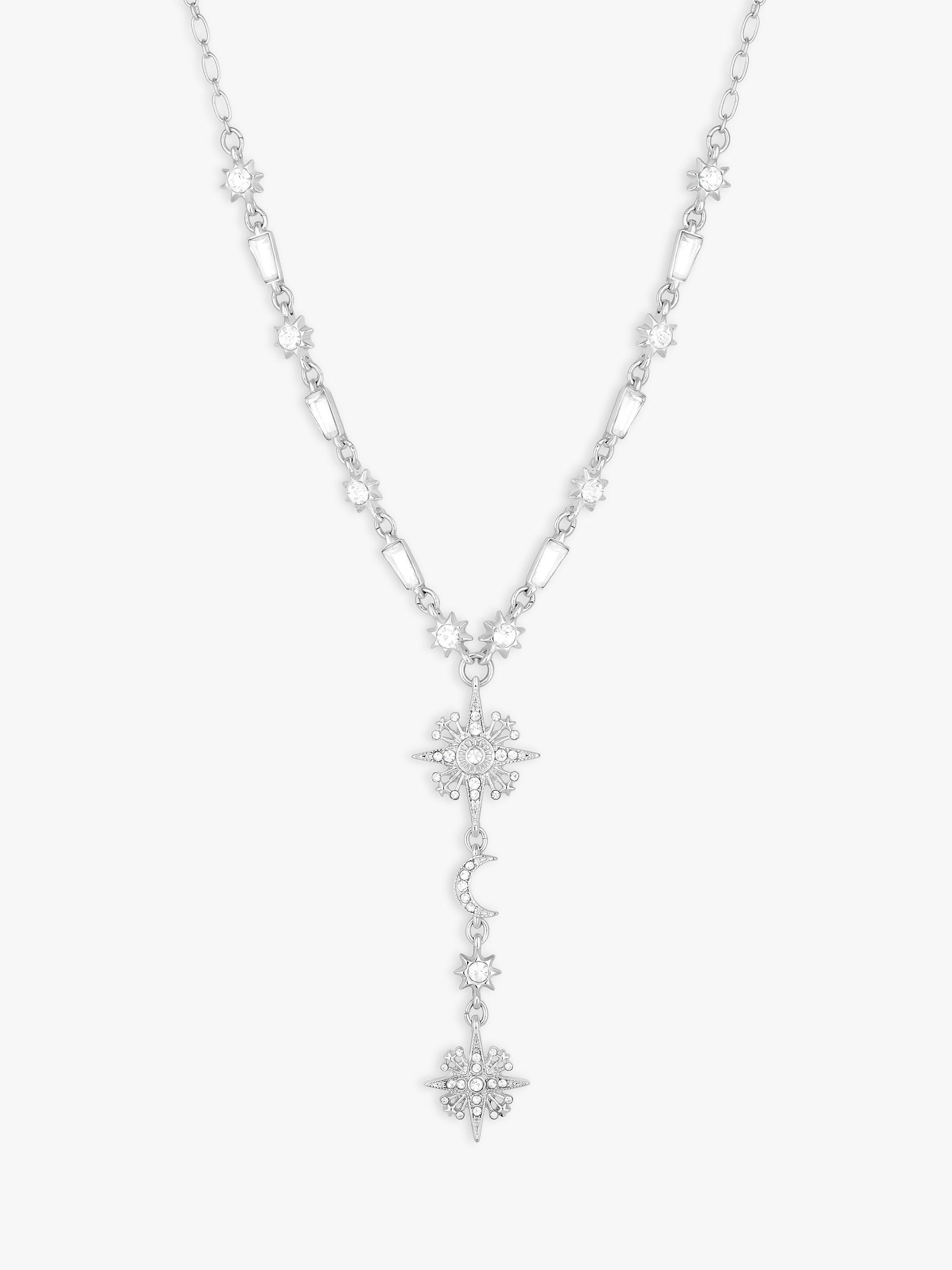 Jon Richard Crystal Celestial Y-Shape Necklace, Silver