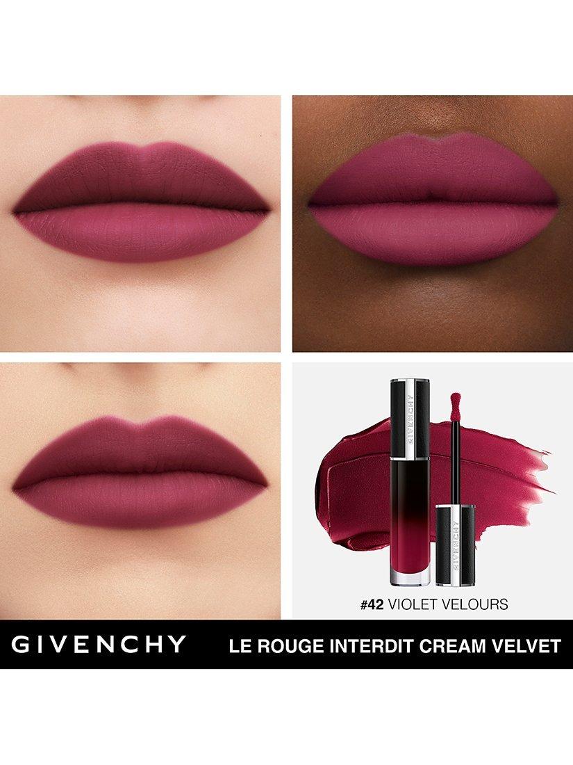 Product image 3 of 7, which shows Givenchy Le Rouge Interdit Cream Velvet Lipstick, 42 Violet Velours