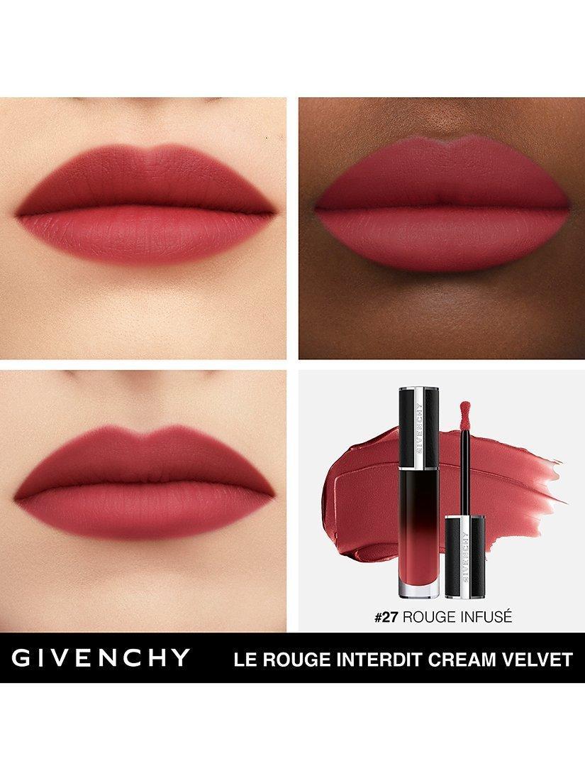 Product image 3 of 7, which shows Givenchy Le Rouge Interdit Cream Velvet Lipstick, 27 Rouge Infusé