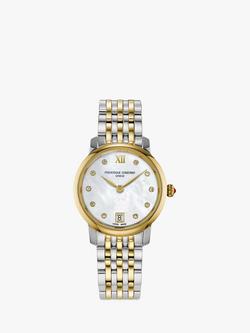 Frederique Constant FC-220MPWD1S23B Women's Classic Slimline Watch, Gold/Silver, Gold/Silver