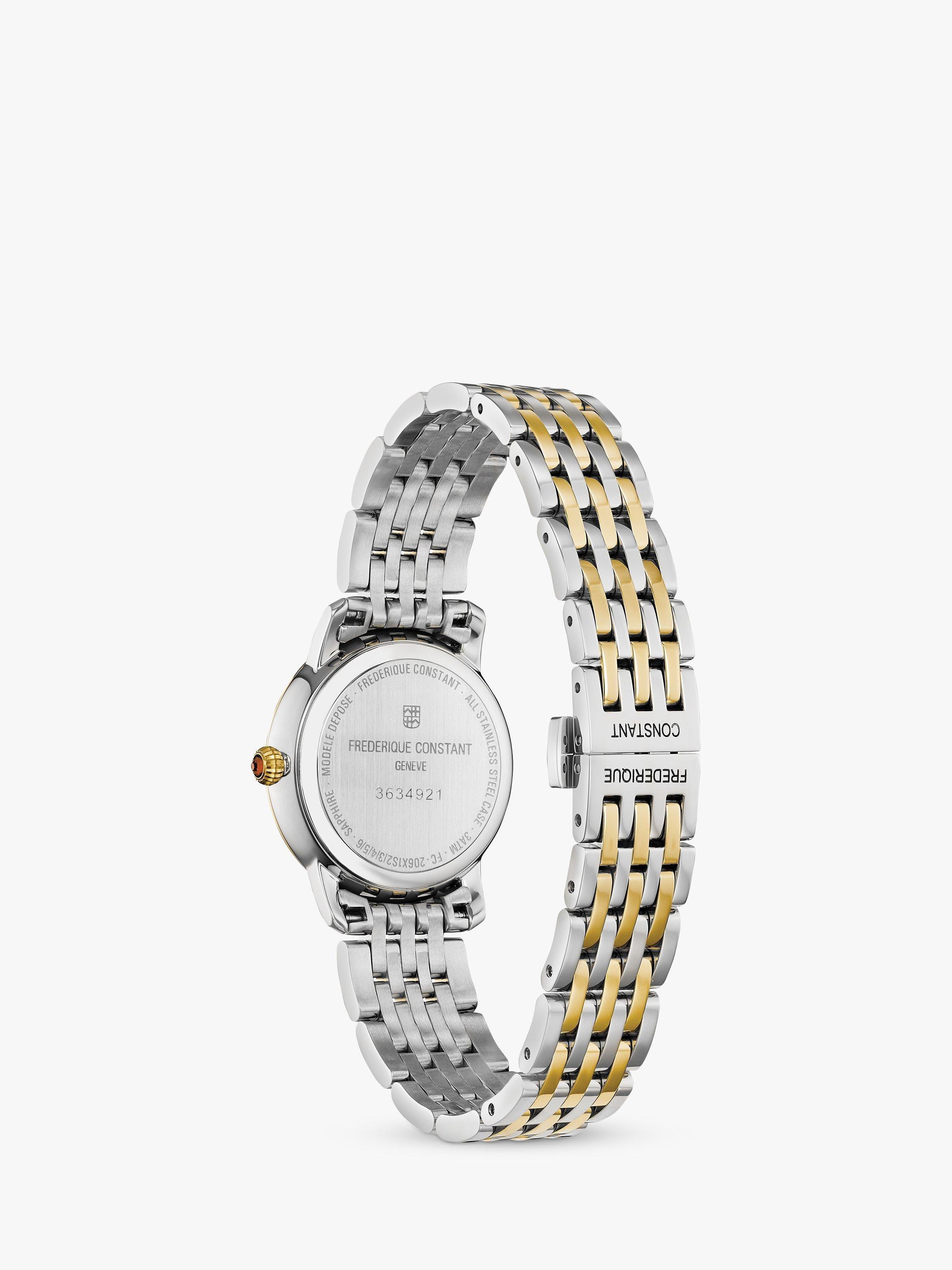 Product image 2 of 5, which shows Frederique Constant FC-220MPWD1S23B Women's Classic Slimline Watch, Gold/Silver