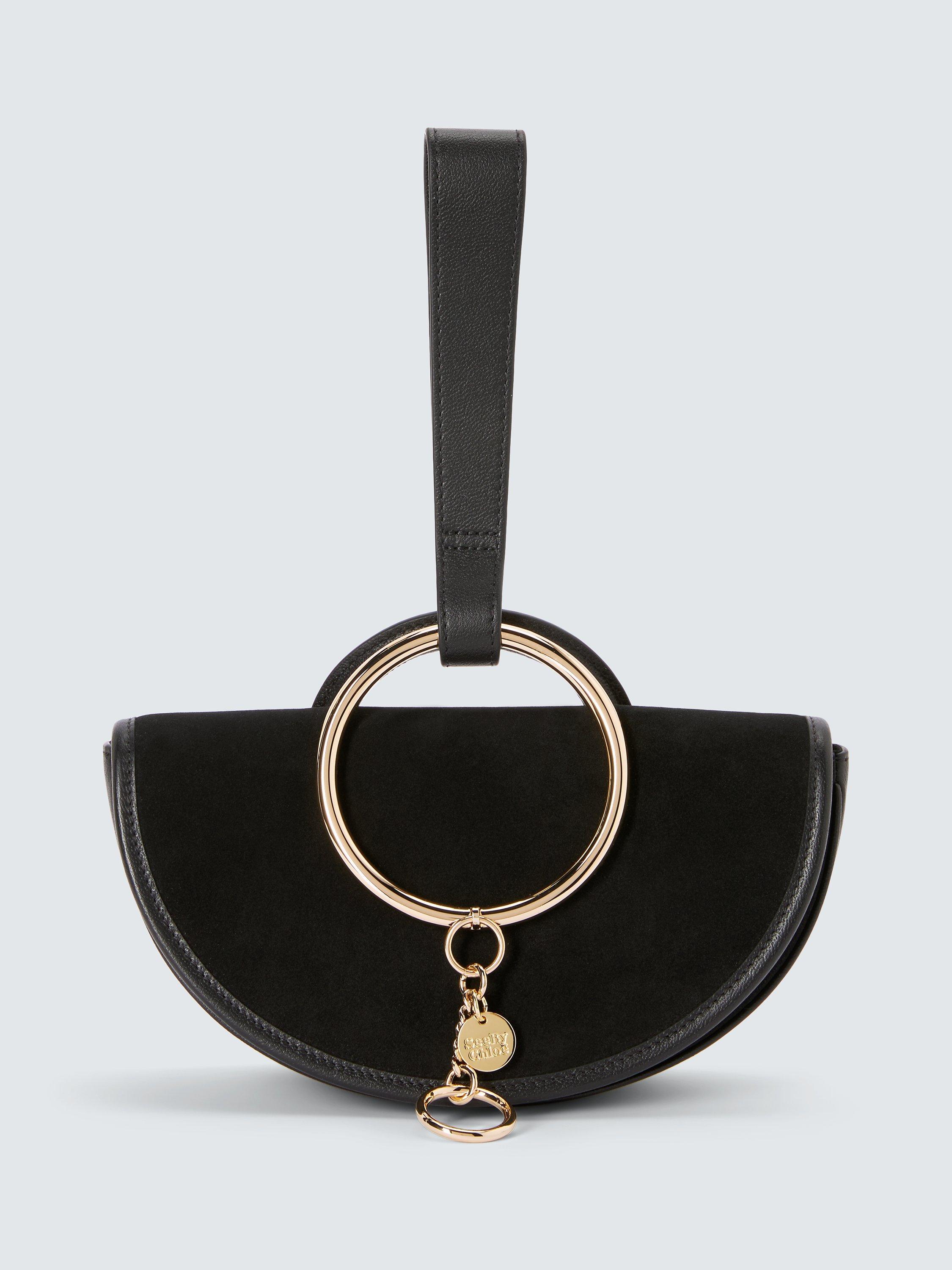See By Chloé Mara Half Moon Leather & Suede Bag, Black