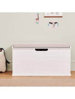 Great Little Trading Co Classic Toy Box with Cushion, White/Grey - view 2, White/Grey