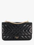 Dune London Edorchie Quilted Chain Handle Shoulder Bag, Black Patent