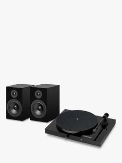 Pro-Ject Juke Box E1 Turntable Set with Speaker Box 5 Speakers, Black, Black