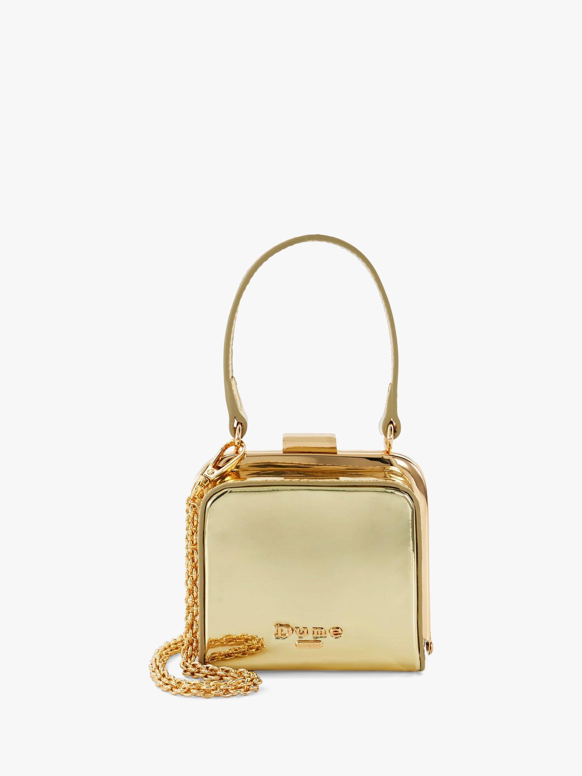 Dune Santerini Micro Frame Grab Bag, Gold