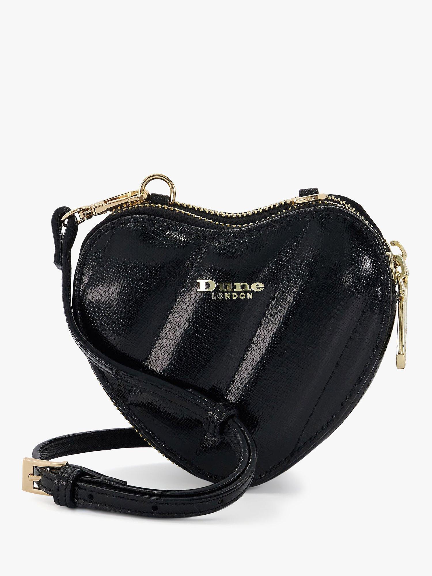 Dune Sweetheart Micro Heart Crossbody Purse, Black