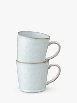 Denby White Speckle Stoneware Mugs, Set of 2, 400ml, White
