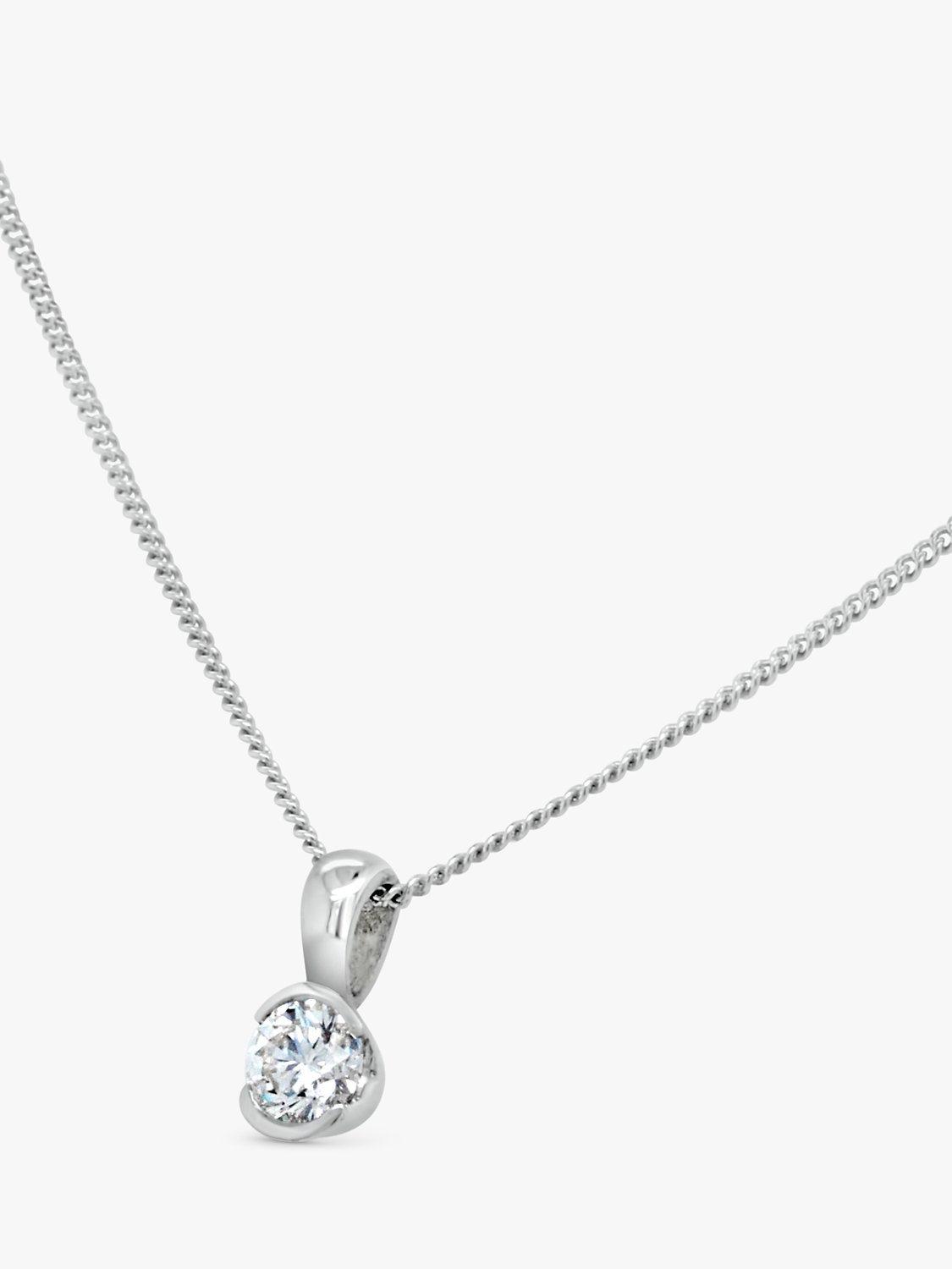 Product image 2 of 3, which shows Milton & Humble Jewellery Pre-Loved 9ct White Gold Solitaire Diamond Pendant Necklace
