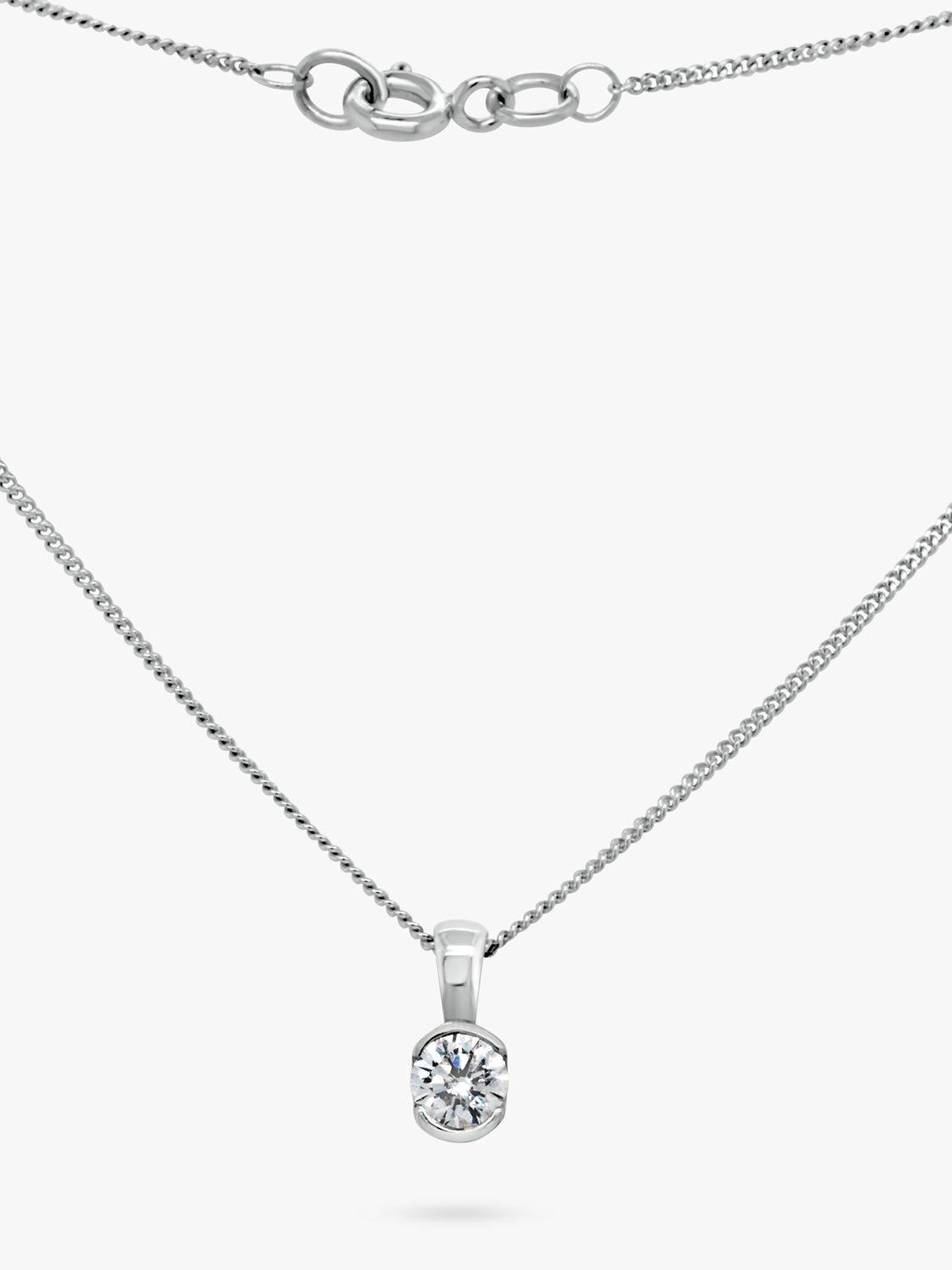 Product image 3 of 3, which shows Milton & Humble Jewellery Pre-Loved 9ct White Gold Solitaire Diamond Pendant Necklace