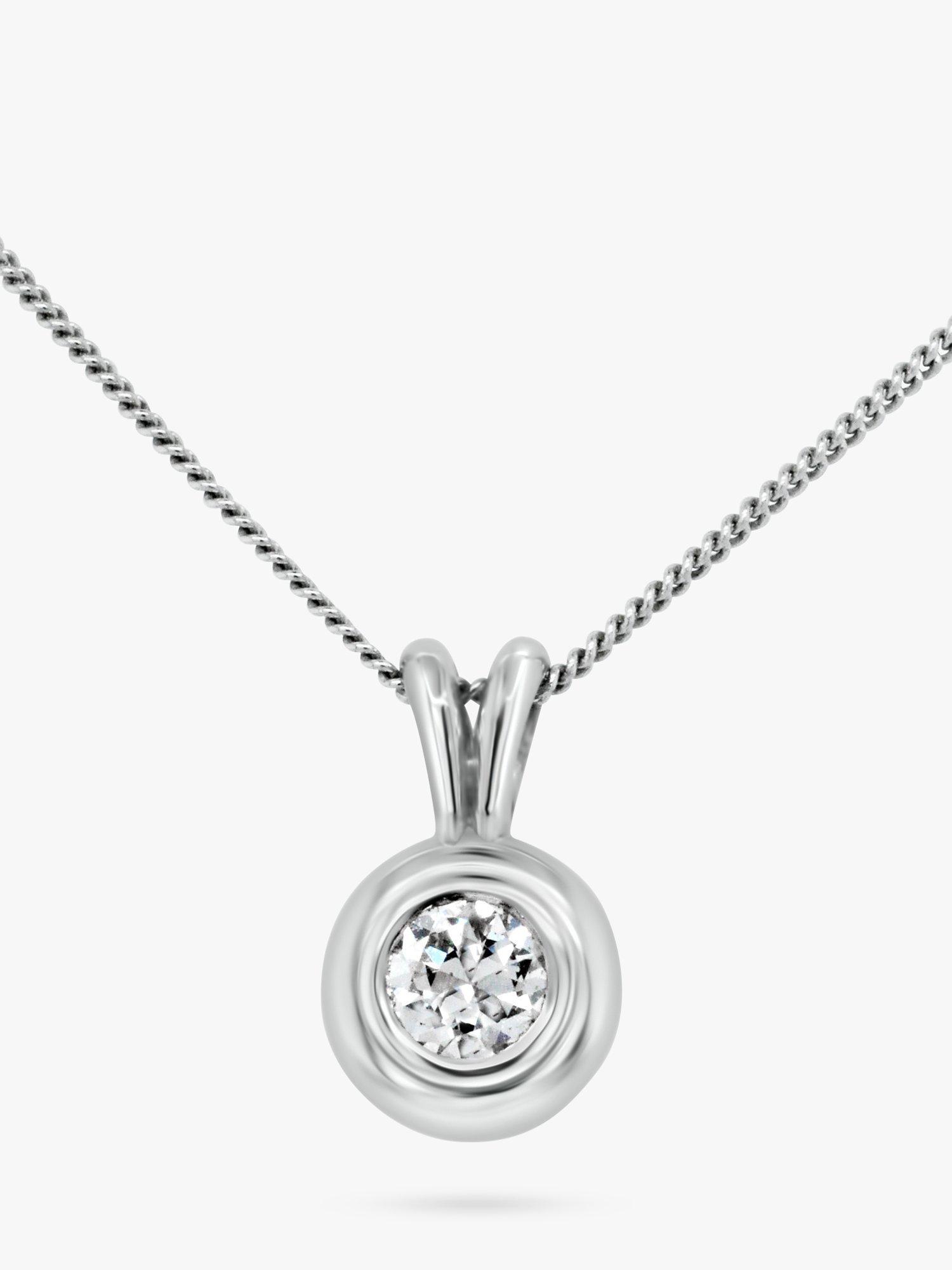 Product image 1 of 3, which shows Milton & Humble Jewellery Pre-Loved 9ct White Gold Diamond Pendant Necklace