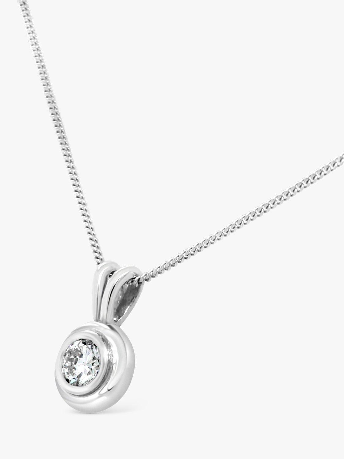 Product image 2 of 3, which shows Milton & Humble Jewellery Pre-Loved 9ct White Gold Diamond Pendant Necklace