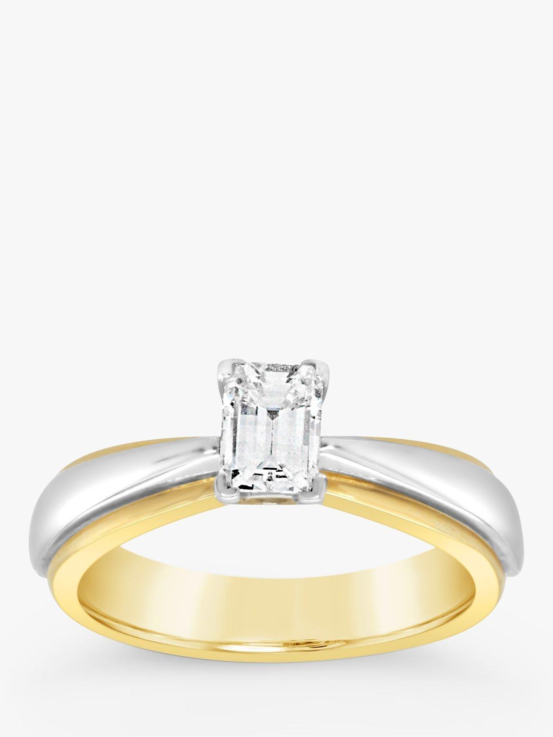 Product image 1 of 5, which shows Milton & Humble Jewellery Pre-Loved 18ct White & Yellow Gold Solitaire Diamond Engagement Ring