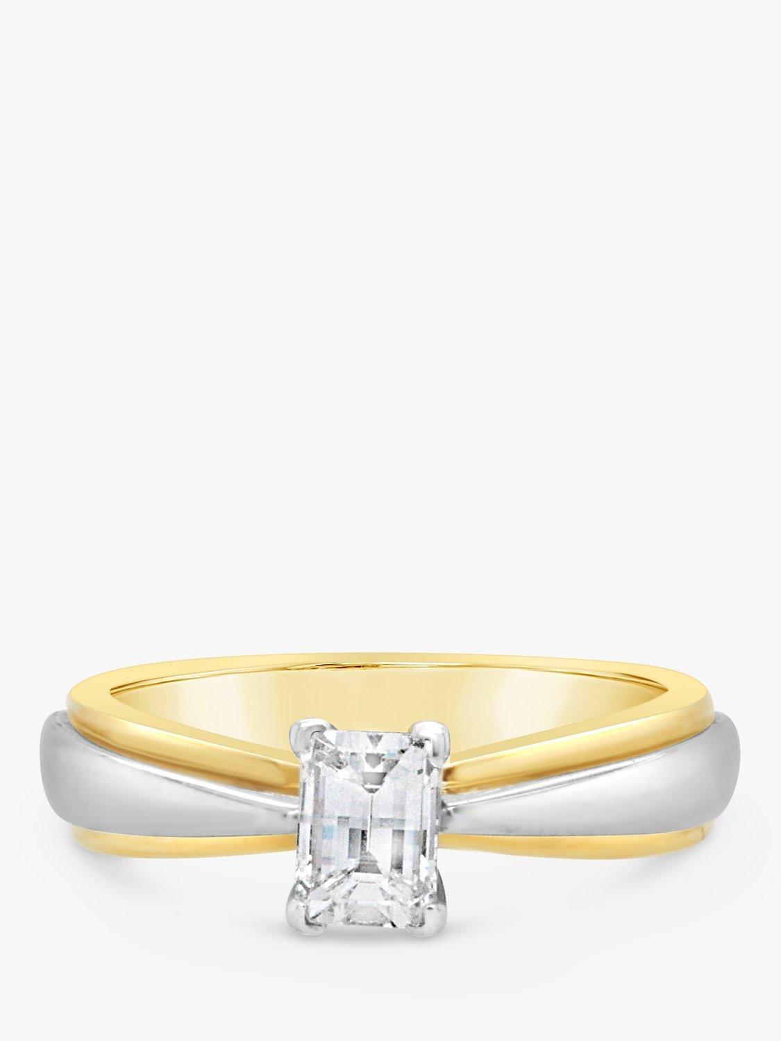 Product image 2 of 5, which shows Milton & Humble Jewellery Pre-Loved 18ct White & Yellow Gold Solitaire Diamond Engagement Ring