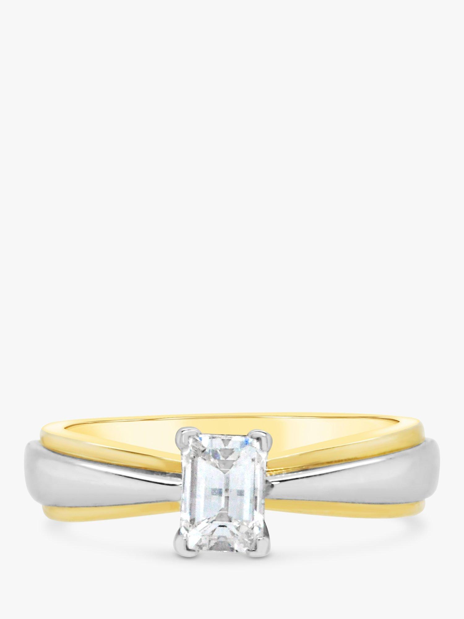 Product image 3 of 5, which shows Milton & Humble Jewellery Pre-Loved 18ct White & Yellow Gold Solitaire Diamond Engagement Ring