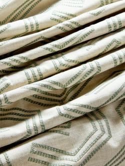 John Lewis Izel Embroidery Furnishing Fabric, Natural - view 2, Myrtle Green