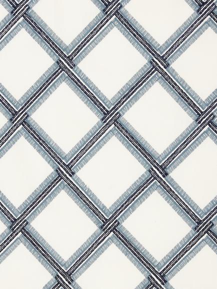 John Lewis Oakley Embroidery Furnishing Fabric, Lake Blue, Lake Blue