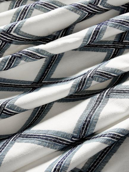 John Lewis Oakley Embroidery Furnishing Fabric, Lake Blue - view 2, Lake Blue