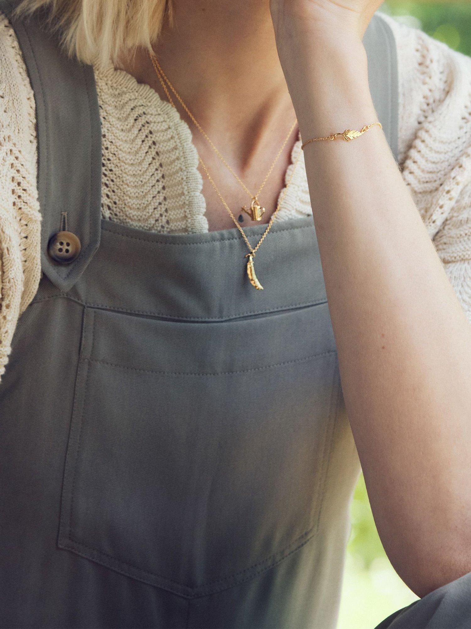 Product image 2 of 5, which shows Alex Monroe Watering Can Pendant Necklace, Silver