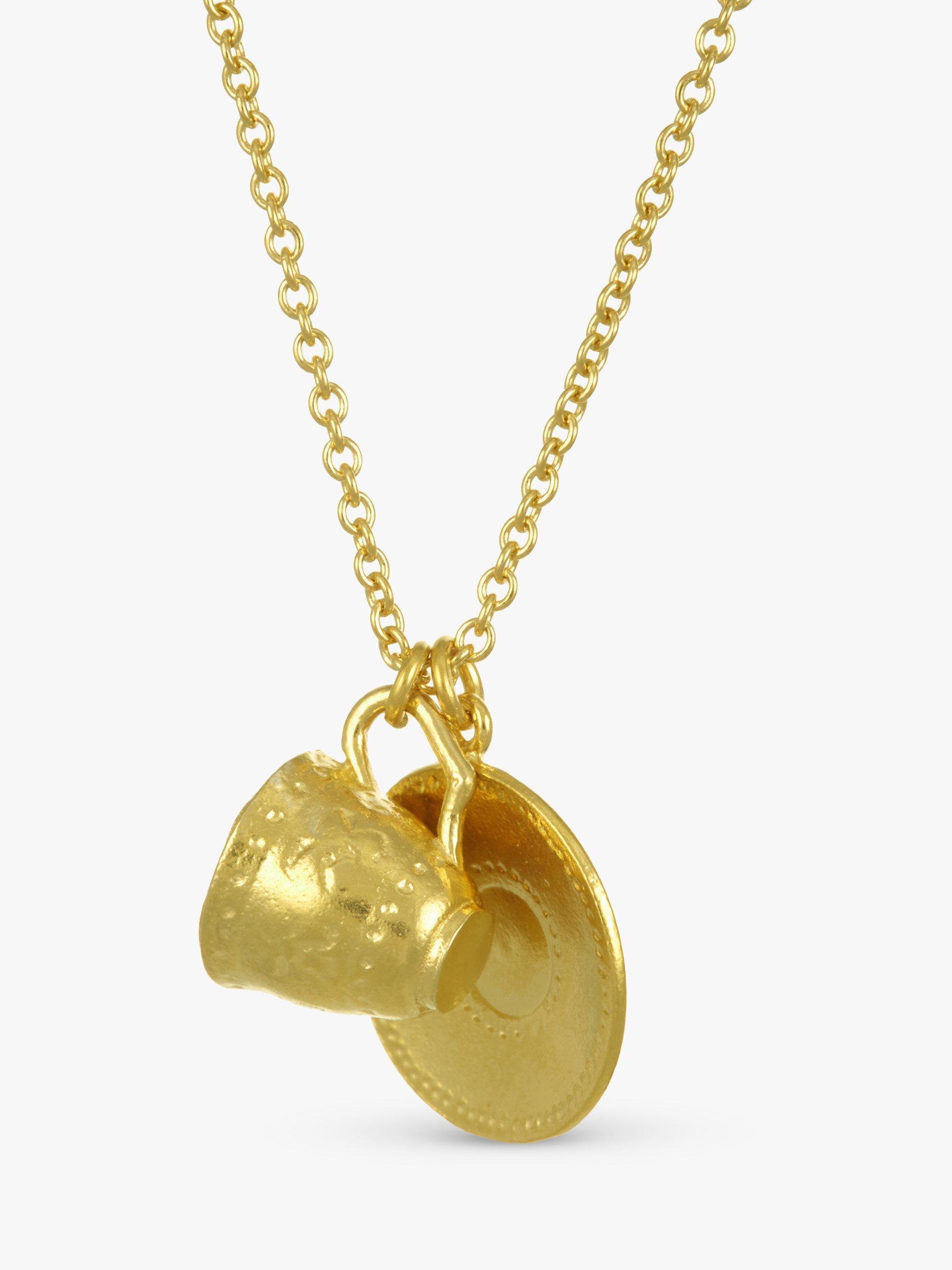 Alex Monroe Teacup Pendant Necklace Gold