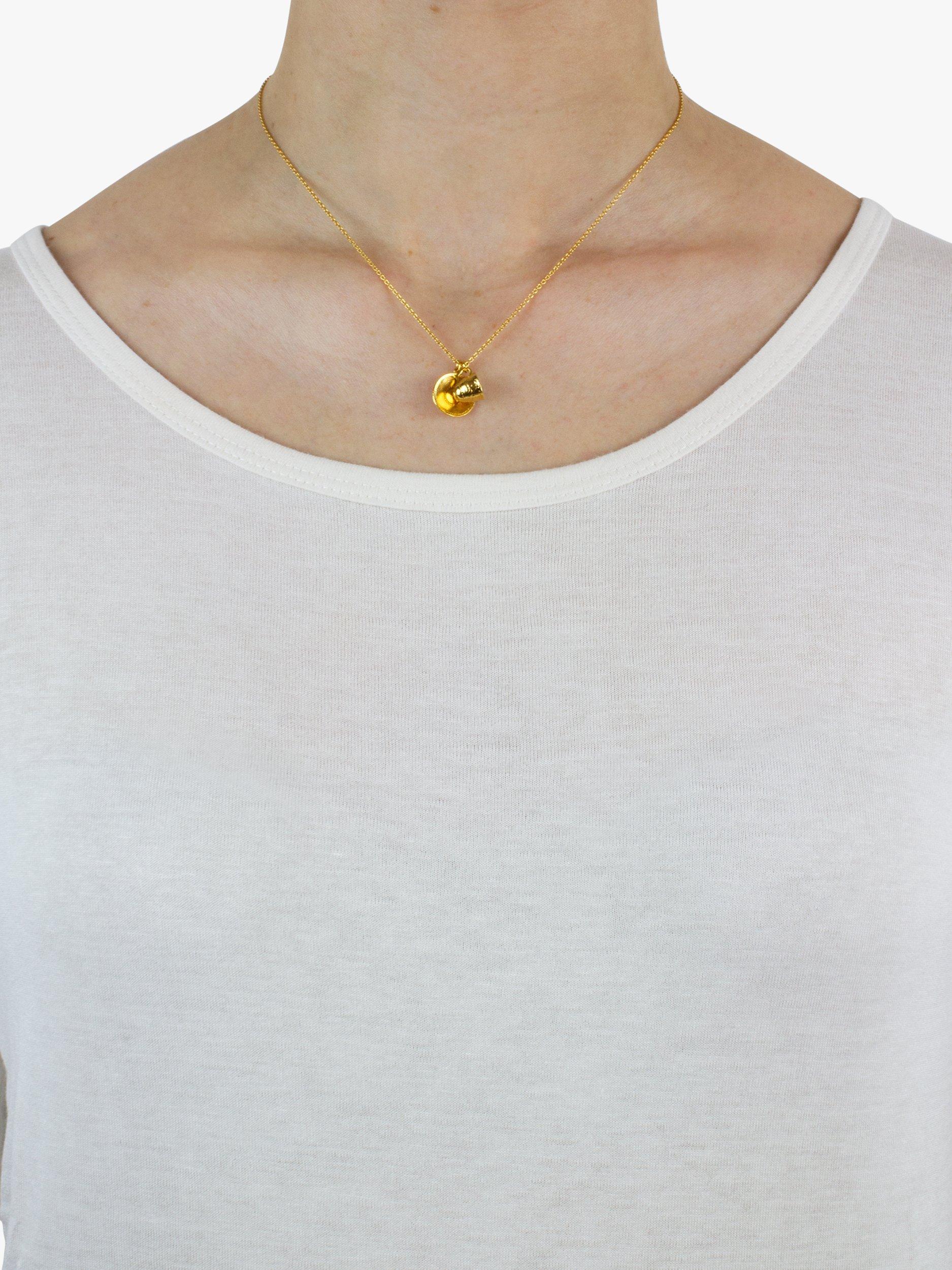 Product image 2 of 4, which shows Alex Monroe Teacup Pendant Necklace, Gold