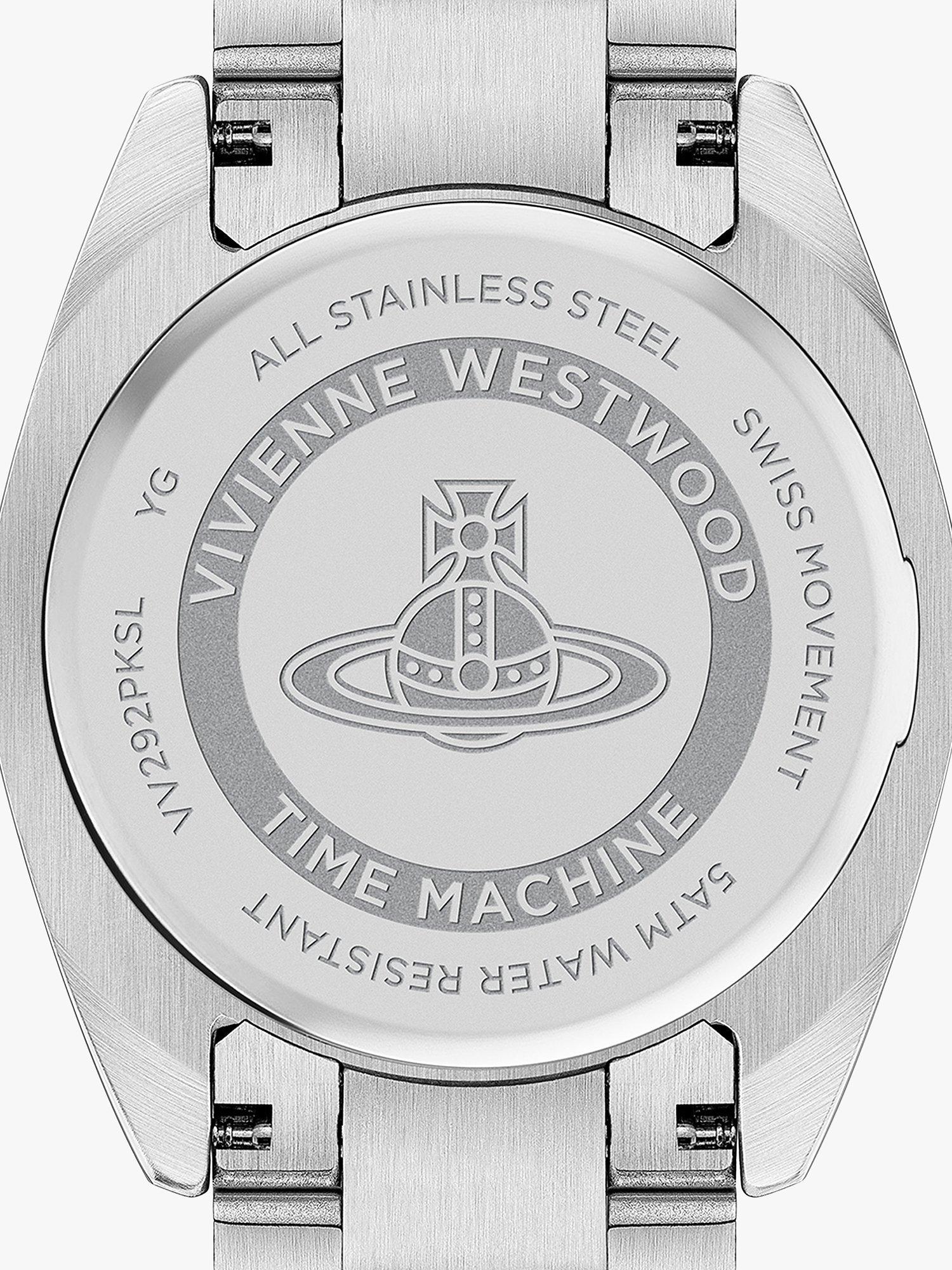 Product image 5 of 6, which shows Vivenne Westwood Women's Fenchurch Date Bracelet Strap Watch, Silver/Pink