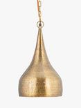nkuku Quinn Hammer Metal Pendant Ceiling Light, Metallic