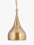 Nkuku Quinn Hammer Metal Pendant Ceiling Light, Metallic