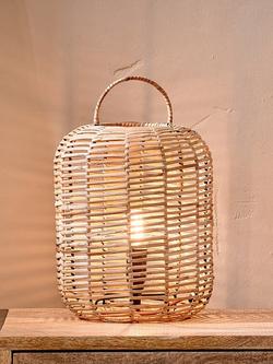 nkuku Noko Wicker Small Table Lamp, Natural, Natural