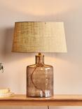 nkuku Edina Glass Table Lamp Base, Smoke Brown