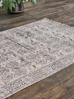 nkuku Iria Antique Print Rug, Cream, L240 x W150 cm