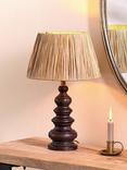 nkuku Manua Mango Wood Small Table Lamp Base, Brown