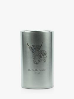 Totally About You Personalised Highland Cow Wine Cooler, Silver, Silver