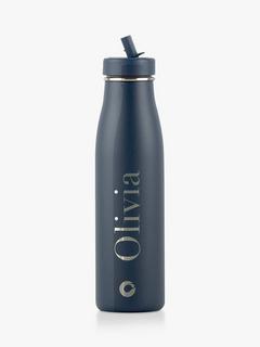 Totally About You Personalised Life Water Bottle, 500ml, Navy