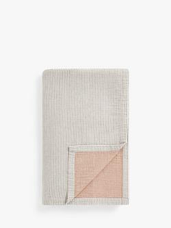 John Lewis Pencil Stripe Cotton Reversible Bedspread, Auburn