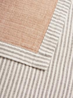 John Lewis Pencil Stripe Cotton Reversible Bedspread - view 2, Auburn