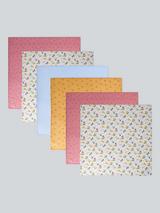 John Lewis Floral Muslin Squares, Pack of 6, Multi